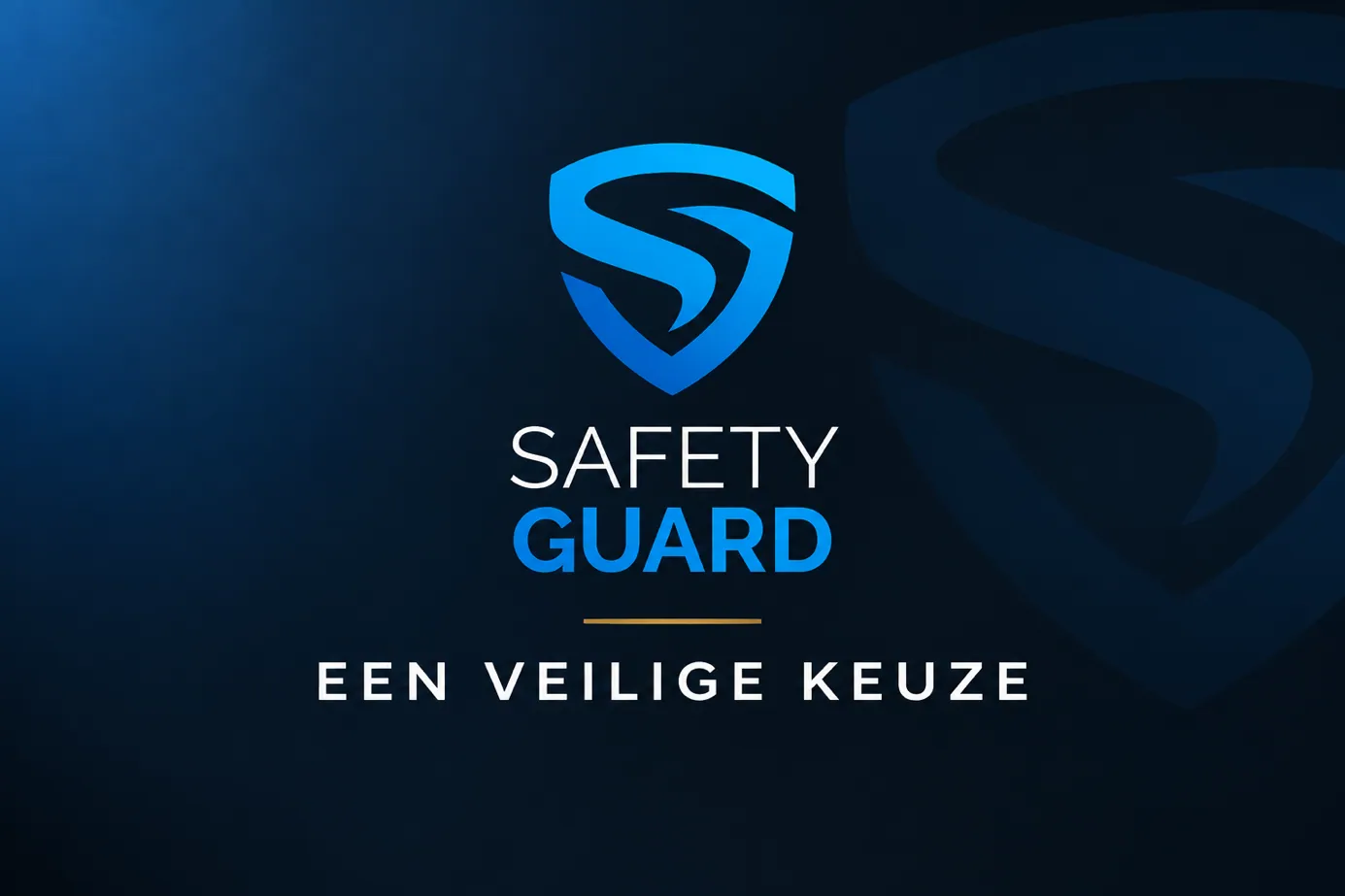 Safety Guard - Een veilige keuze, het nieuwe logo op donkerblauwe achtergrond